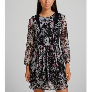 Topshop Abstract Floral Grid Skater Dress